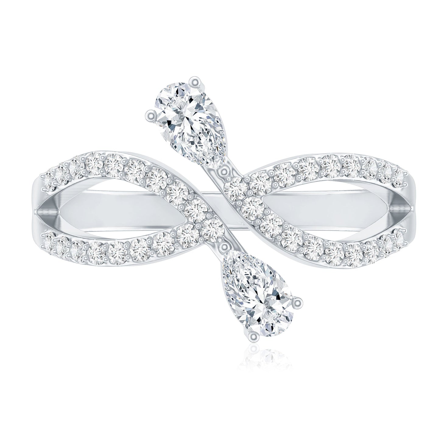Certified Lab Grown Diamond 2 Stone Infinity Wedding Band