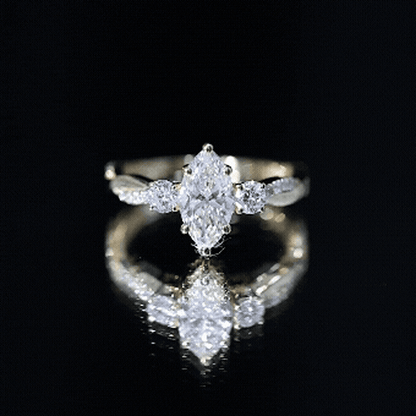 Brilliant Cut Marquise Lab Grown Diamond Engagement Ring