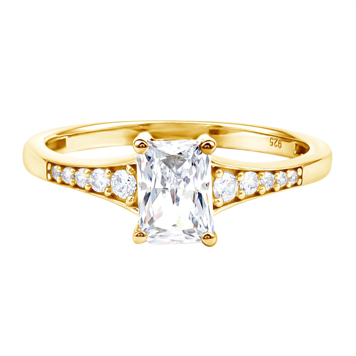 Brilliant Cut 1.7 Carat Lab Grown Diamond Emerald Cut Engagement Ring