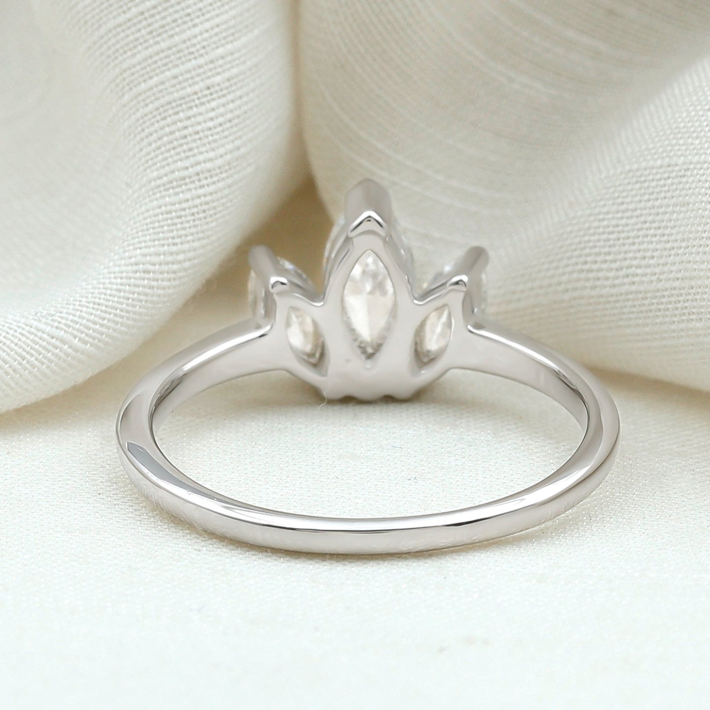 Marquise Cut Lab Grown Diamond 3 Stone Engagement Ring