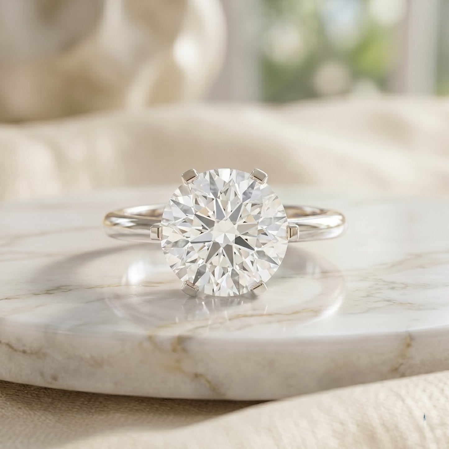 IGI Certified 5 Carat Lab Grown Diamond Solitaire Engagement Ring