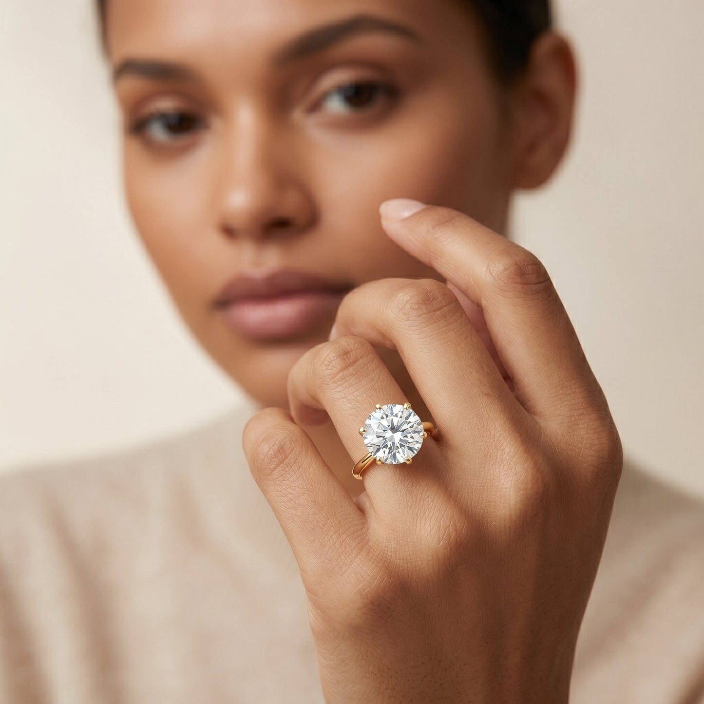 IGI Certified 5 Carat Lab Grown Diamond Solitaire Engagement Ring