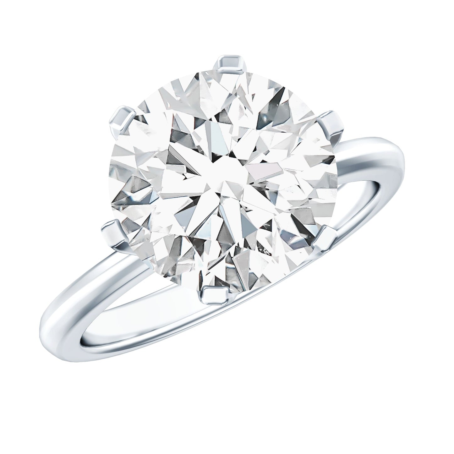 4 Carat Lab Created Diamond Solitaire Engagement Ring with IGI Certificate