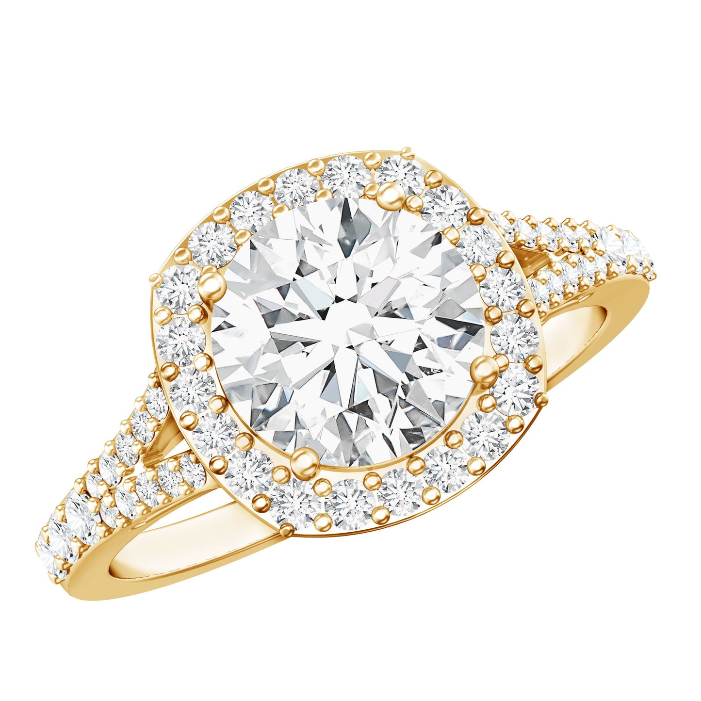 IGI Certified 2 Carat Round Lab Grown Diamond Statement Engagement Ring
