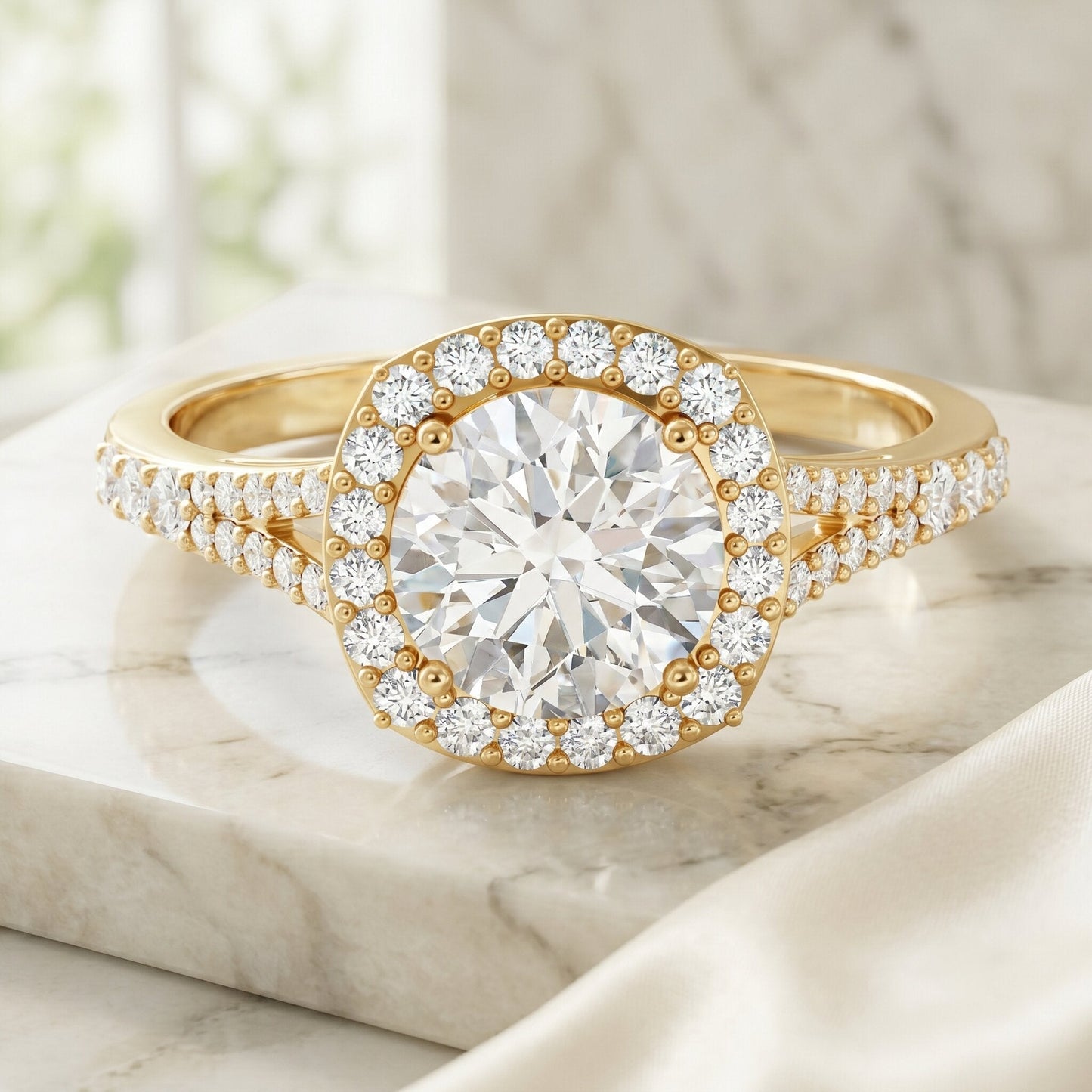 IGI Certified 2 Carat Round Lab Grown Diamond Statement Engagement Ring