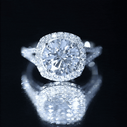 IGI Certified Lab Grown Diamond Statement Engagement Ring with Split Shank