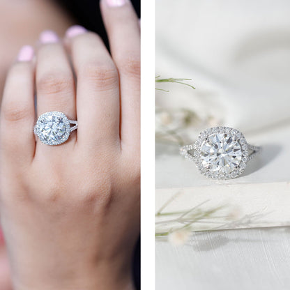 IGI Certified Lab Grown Diamond Statement Engagement Ring with Split Shank
