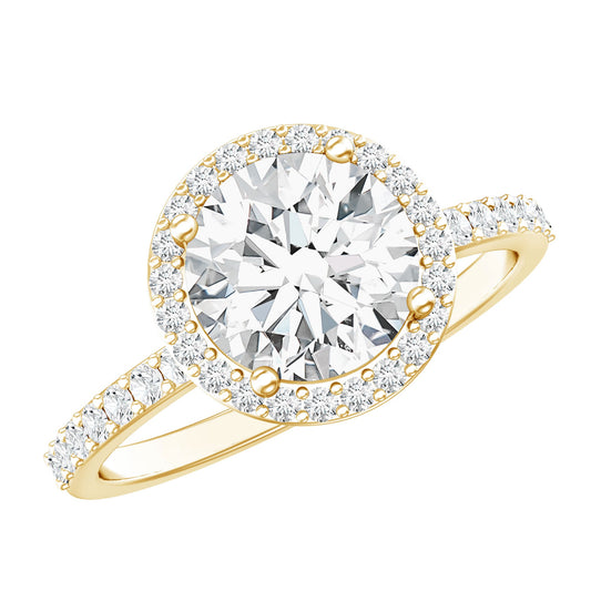 2 Carat Lab Grown Diamond Halo Engagement Ring with IGI Certificate
