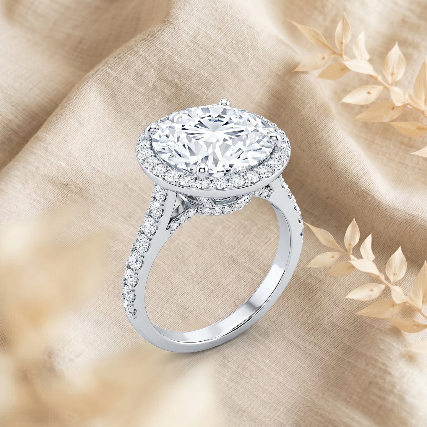5 Carat Round Lab Grown Diamond Engagement Ring with IGI Certified