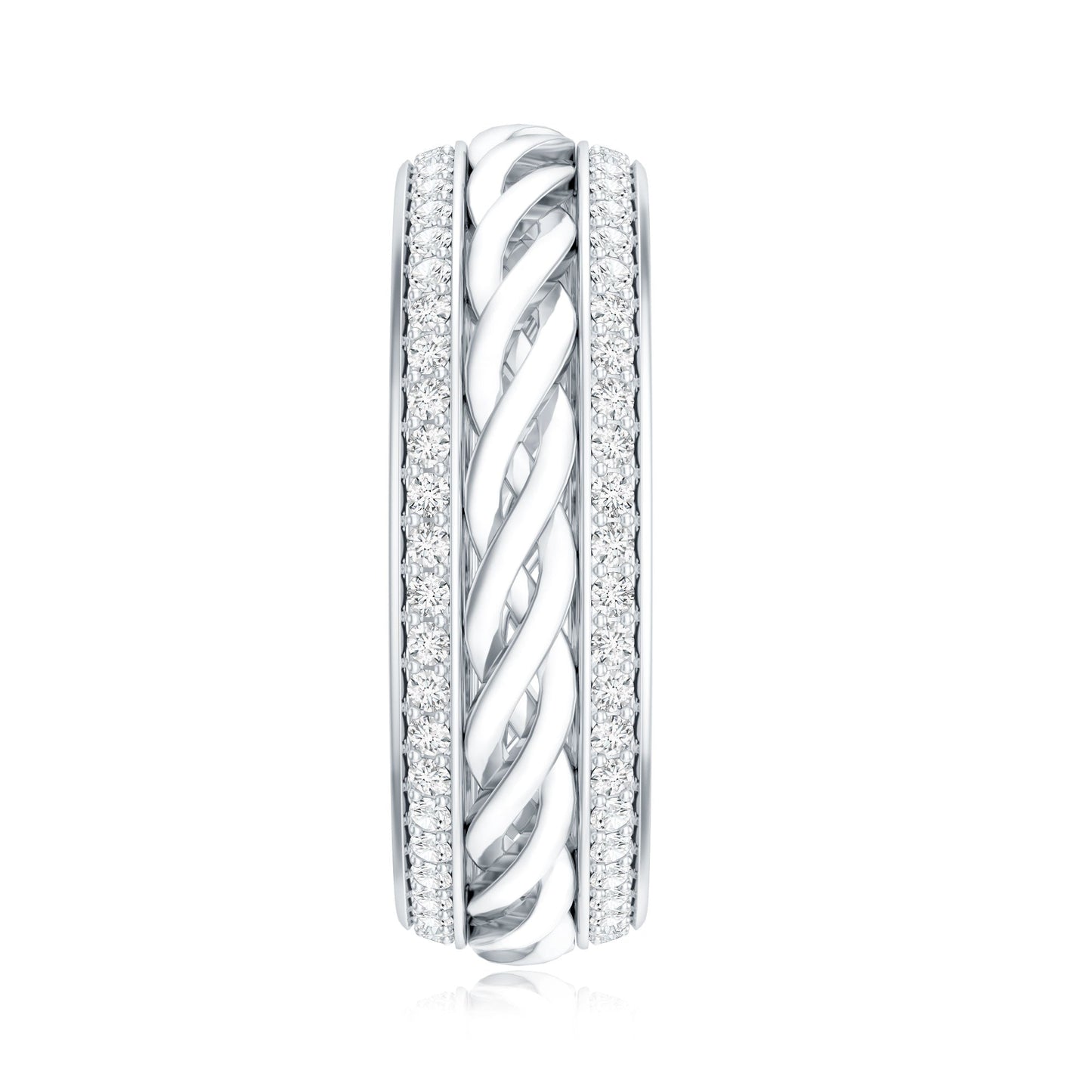 Round Lab Grown Diamond Twisted Rope Band Ring