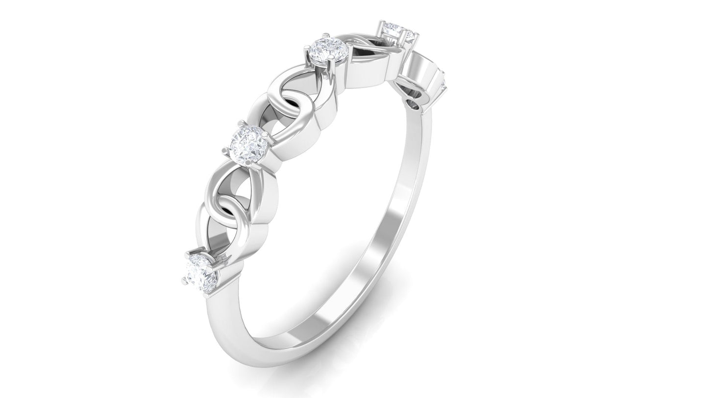 Certified Natural Diamond Interlock Infinity Ring