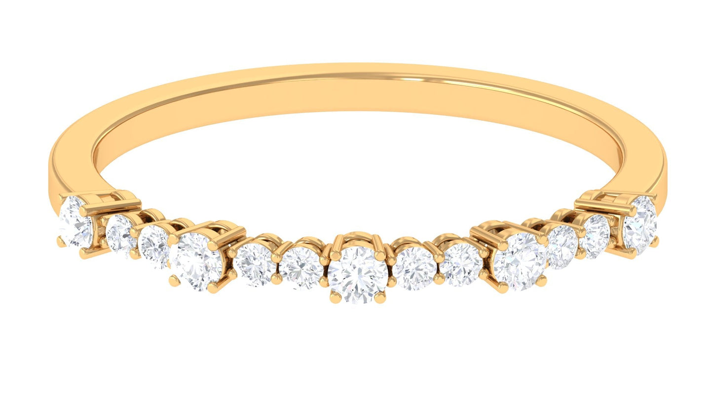 Certified Diamond Half Eternity Stackable Ring