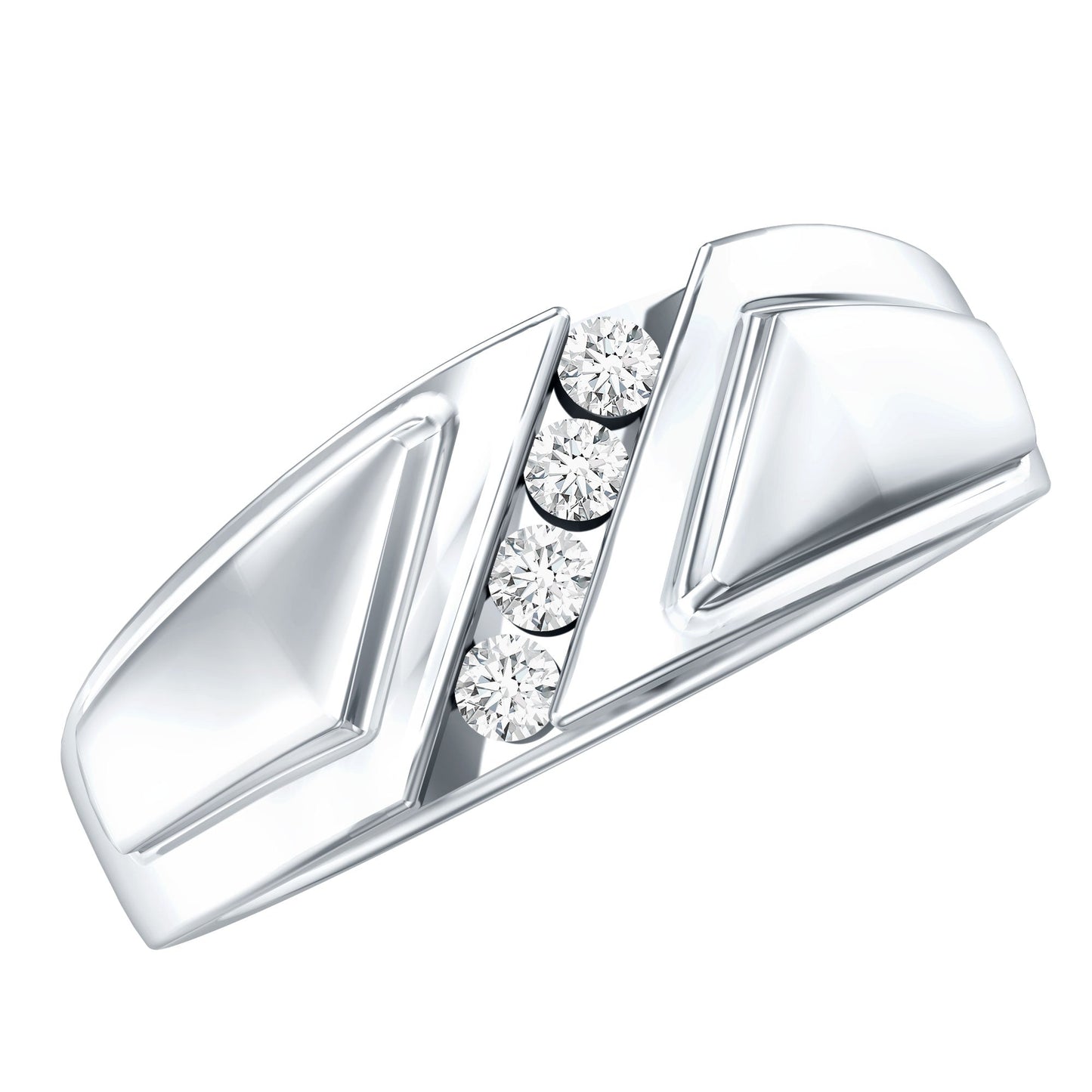 Lab Grown Diamond Mens Wide Wedding Band