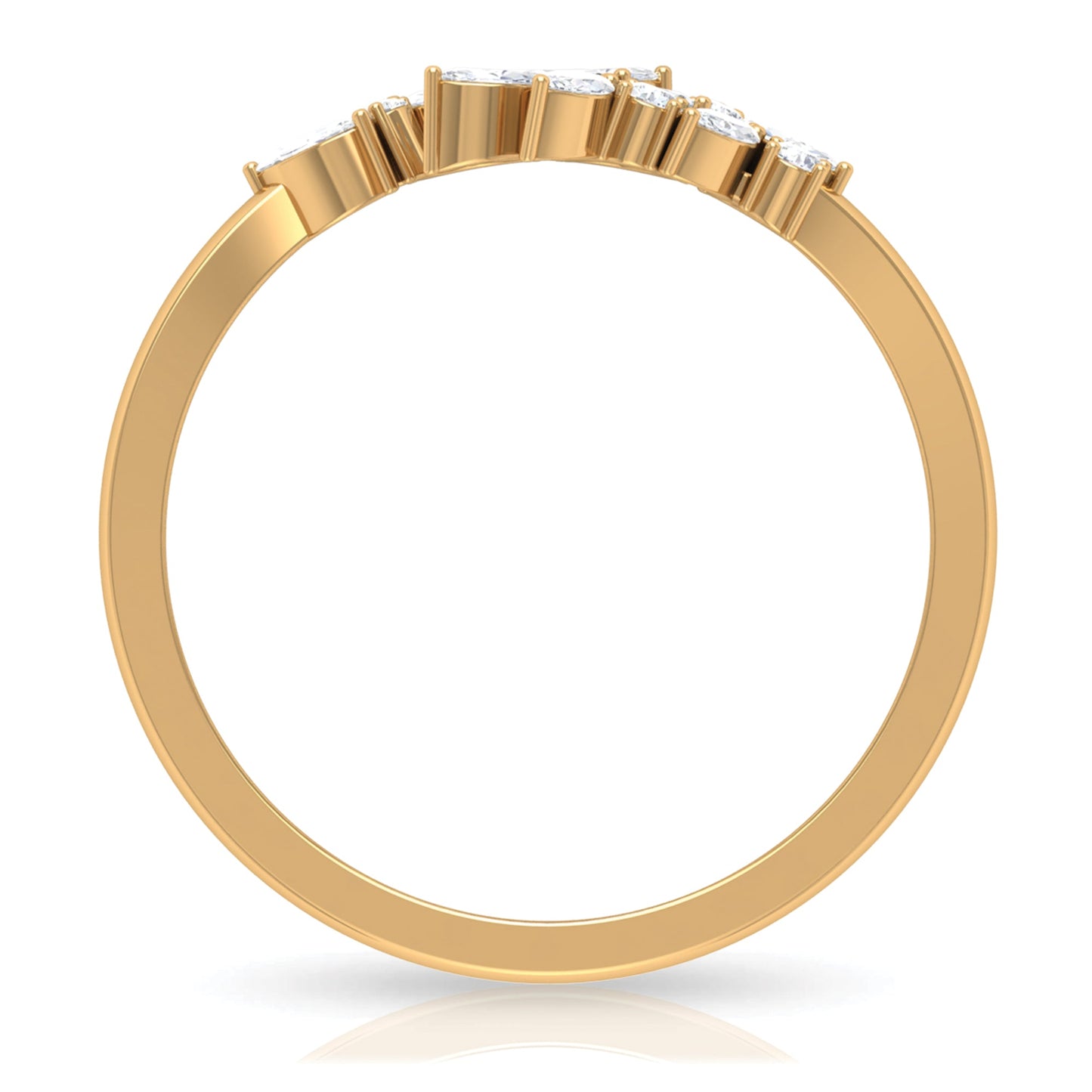 Nature Inspired Diamond Leaf Wrap Ring for Women