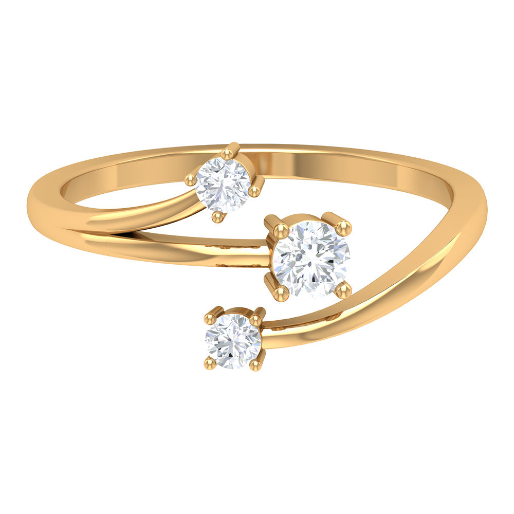 Natural Diamond 3 Stone Proposal Ring for Valentines