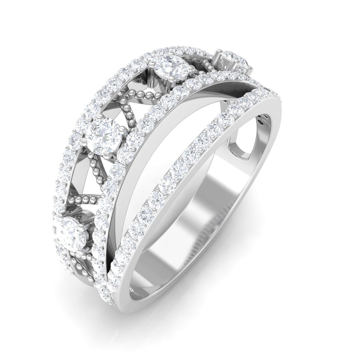 Designer Diamond Wedding Band with Certificate
