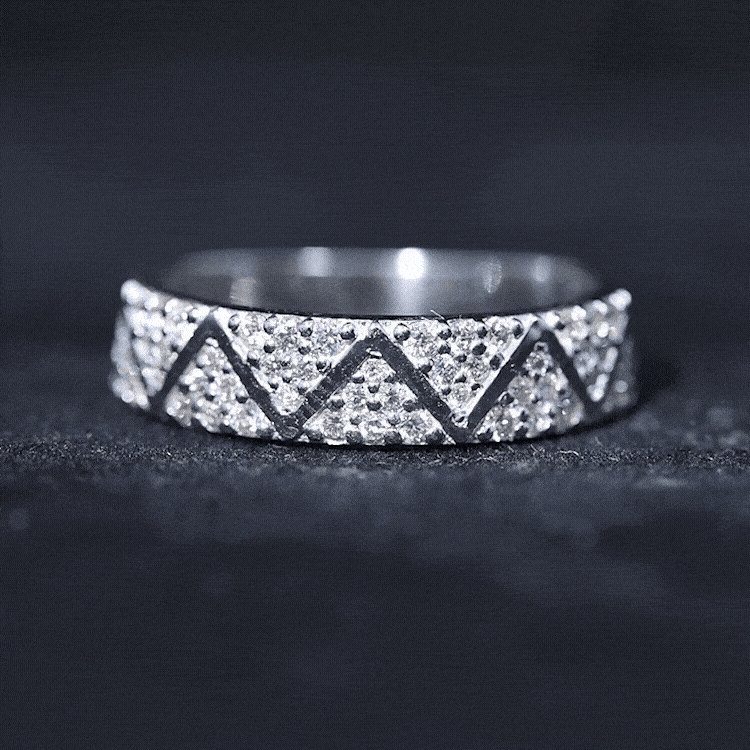 Certified Diamond Designer Wedding Band Ring