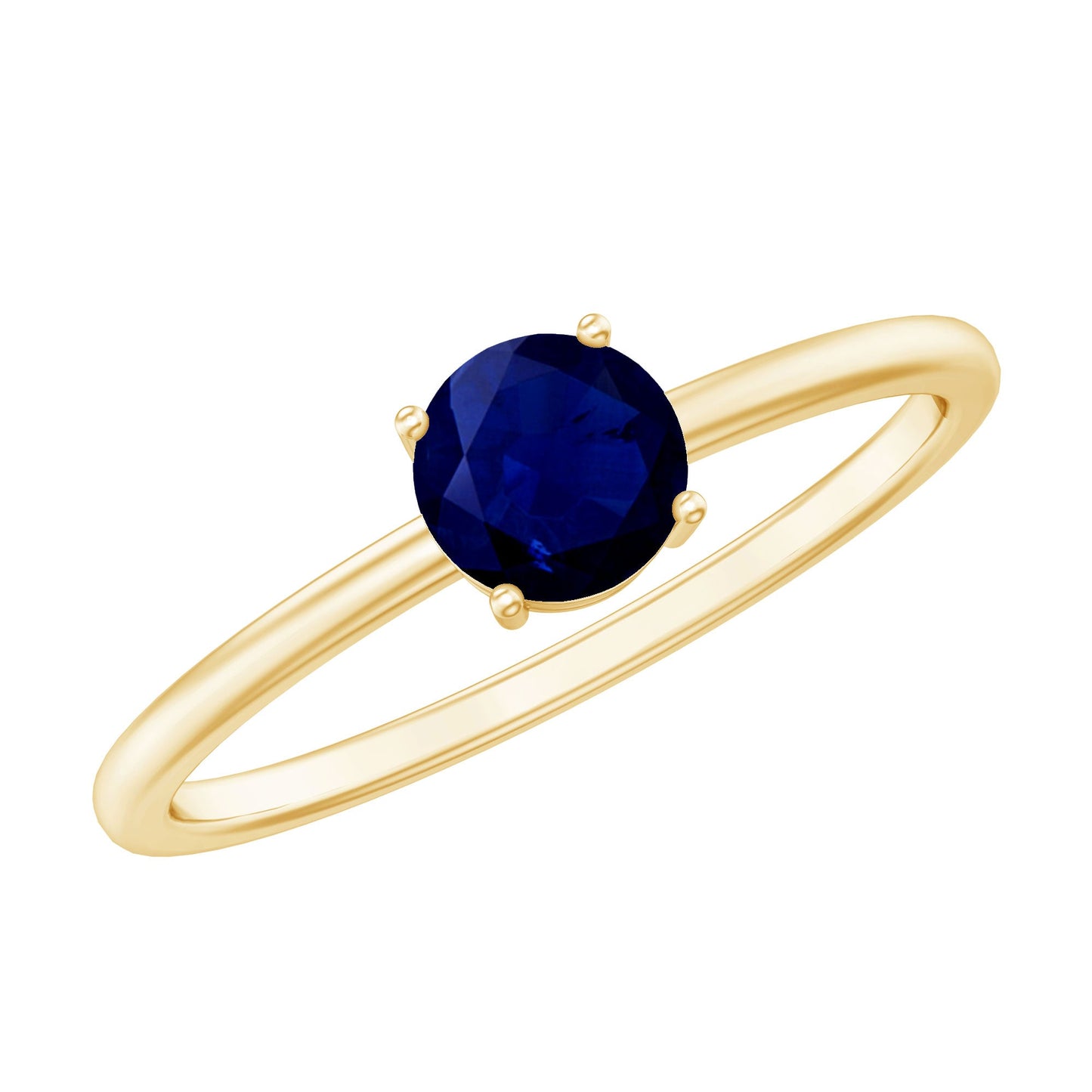 Natural 0.9 Carat Blue Sapphire Promise Ring for Women