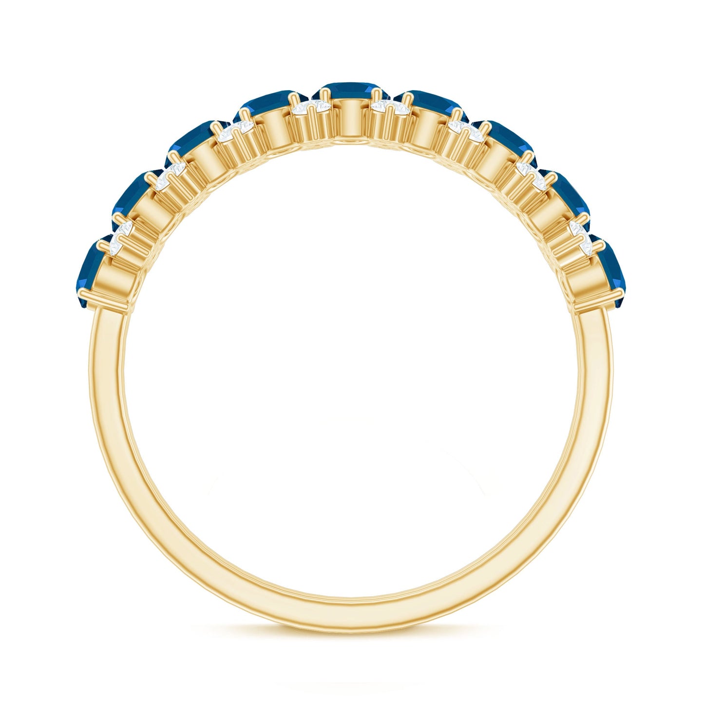 London Blue Topaz Half Eternity Band with Certificate