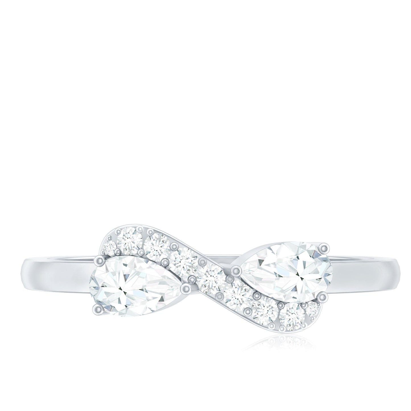 Brilliant Cut Moissanite Infinity Promise Ring for Her