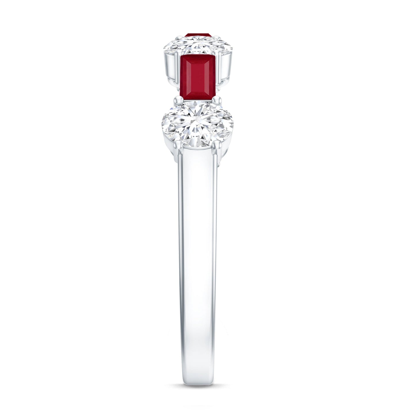 Ruby and Lab Grown Diamond Half Eternity Ring
