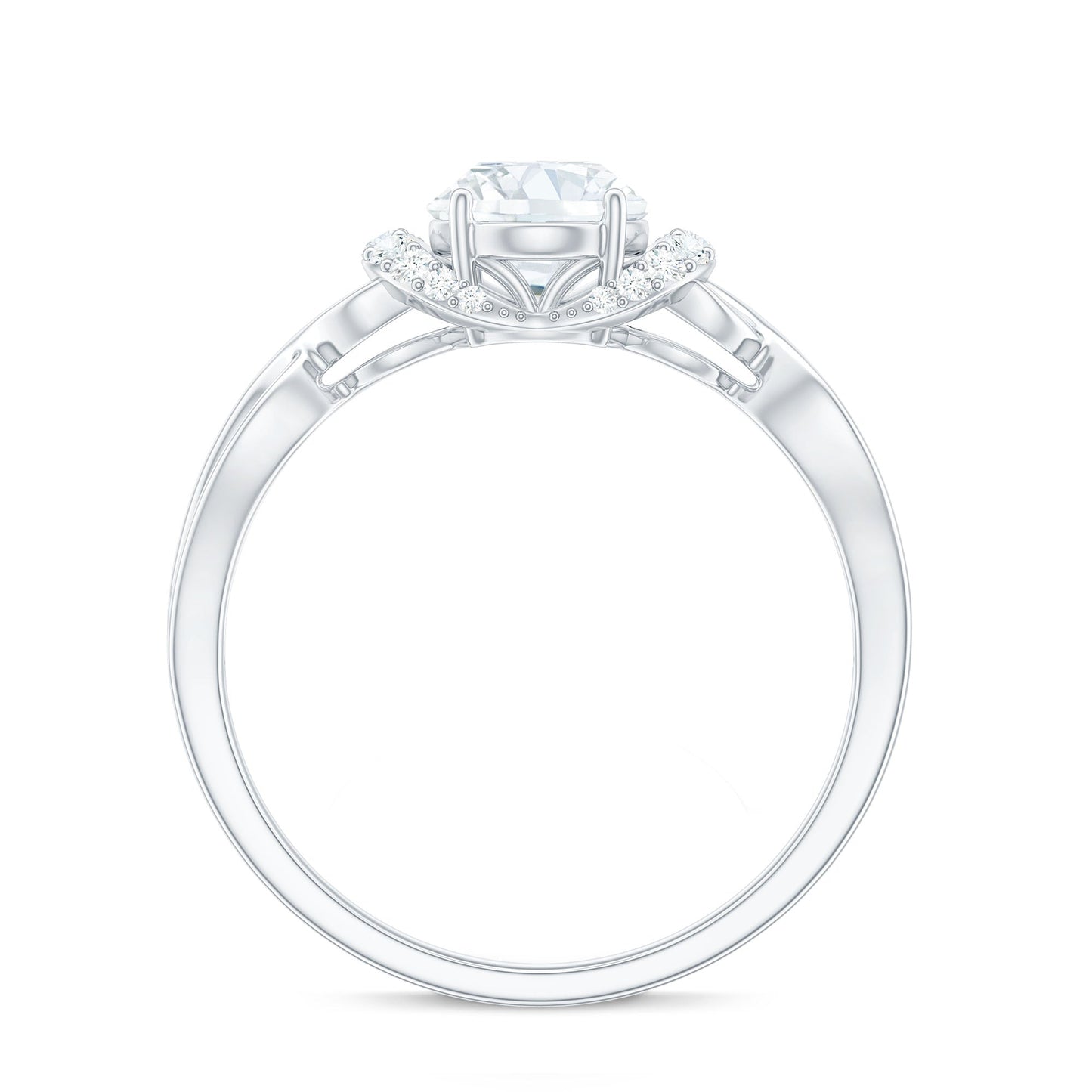 Oval Shape Moissanite Engagement Ring With Certificate