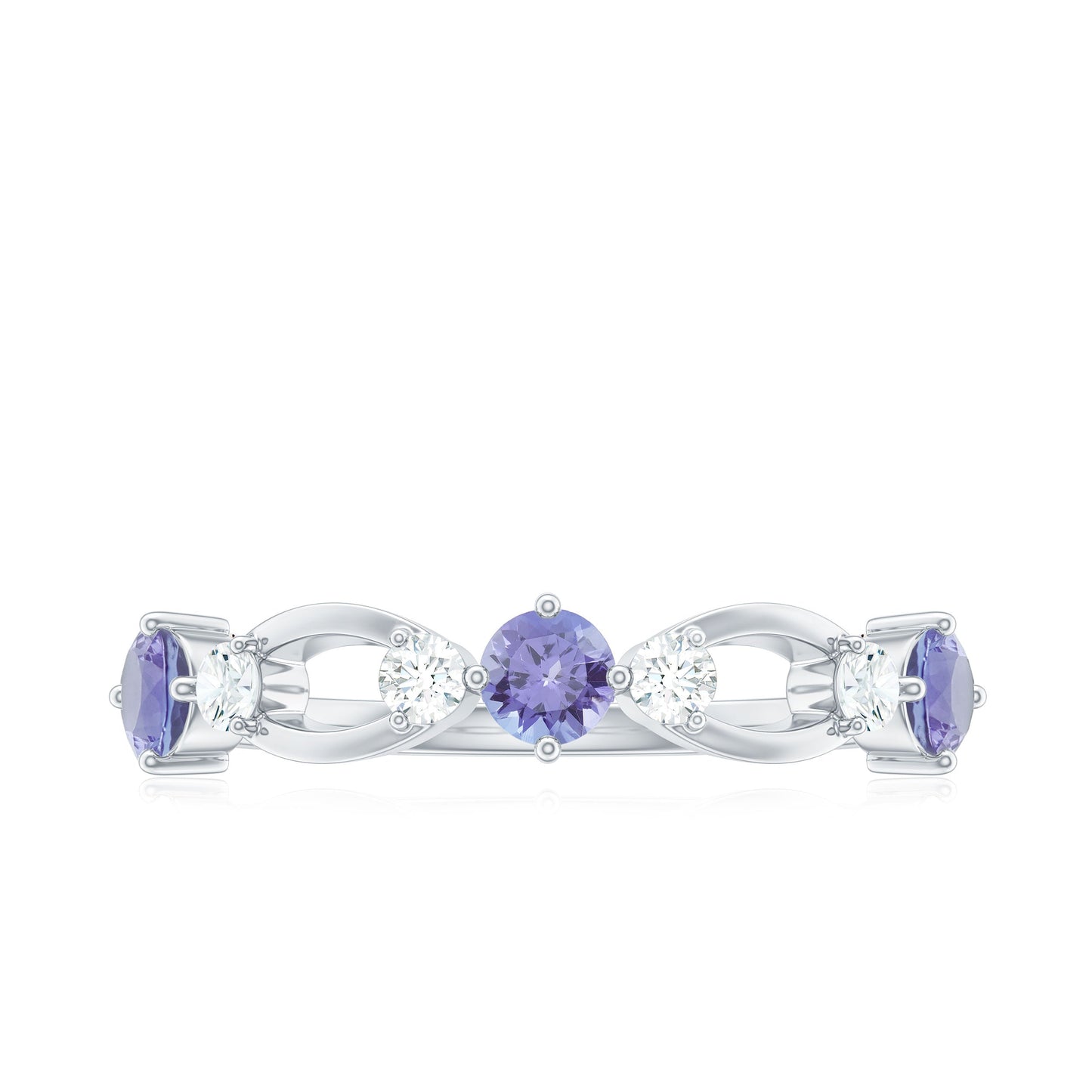 Natural Tanzanite Diamond Ring for Promise