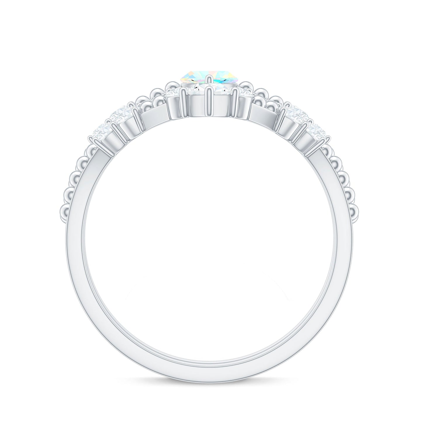 Certified 0.5 Carat Real Ethiopian Opal Marquise Engagement Wedding Ring Set of 2