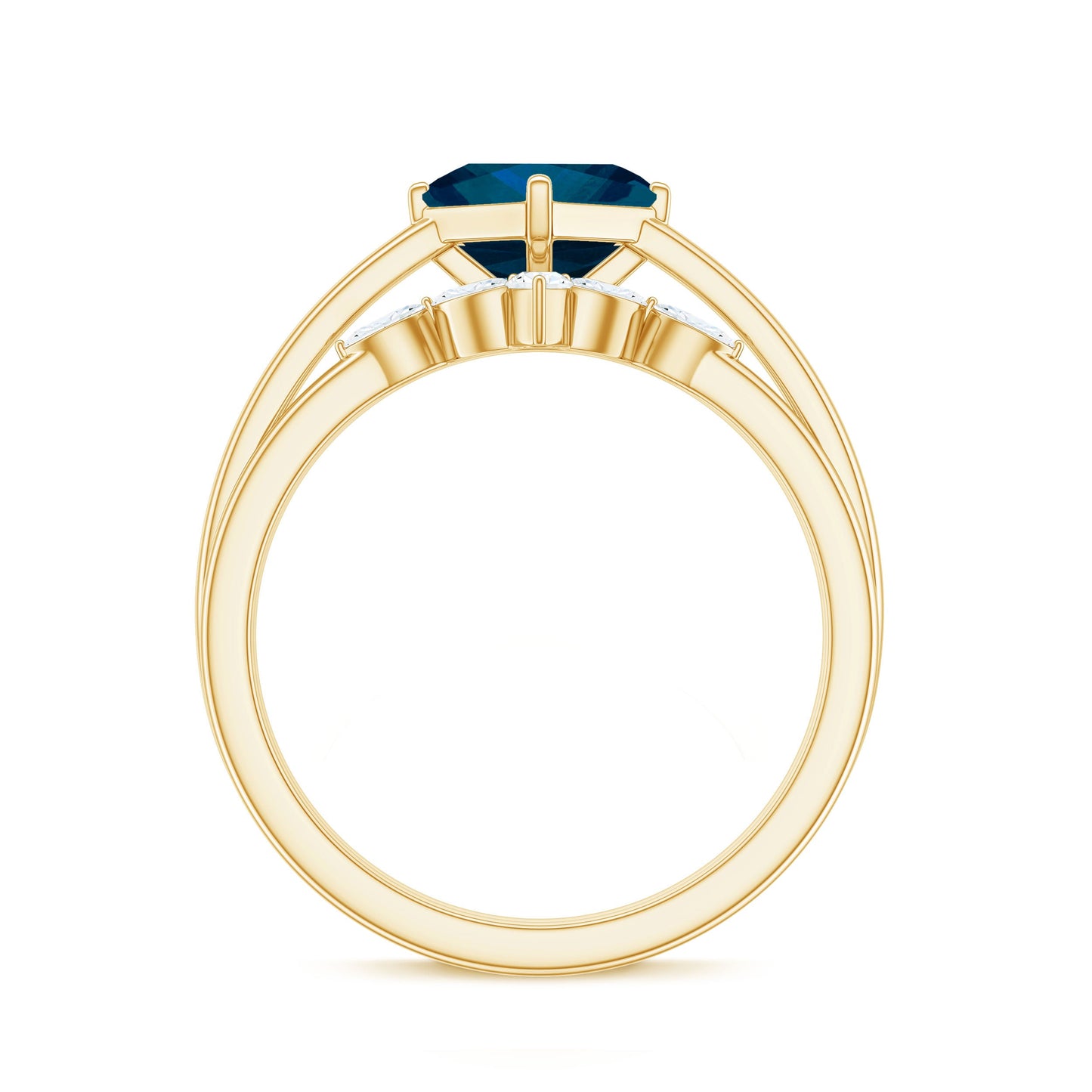 Princess Cut London Blue Topaz Designer Wedding Ring Set for Women