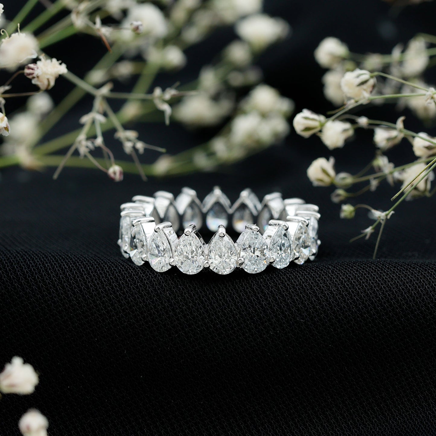 Lab Grown Diamond Teardrop Wedding Band