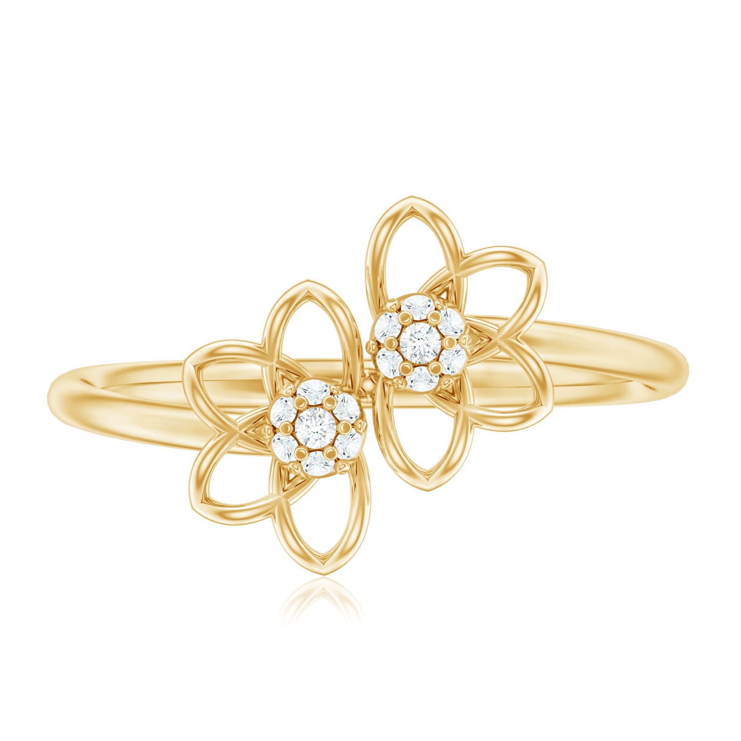 Brilliant Cut Diamond Flower Promise Ring