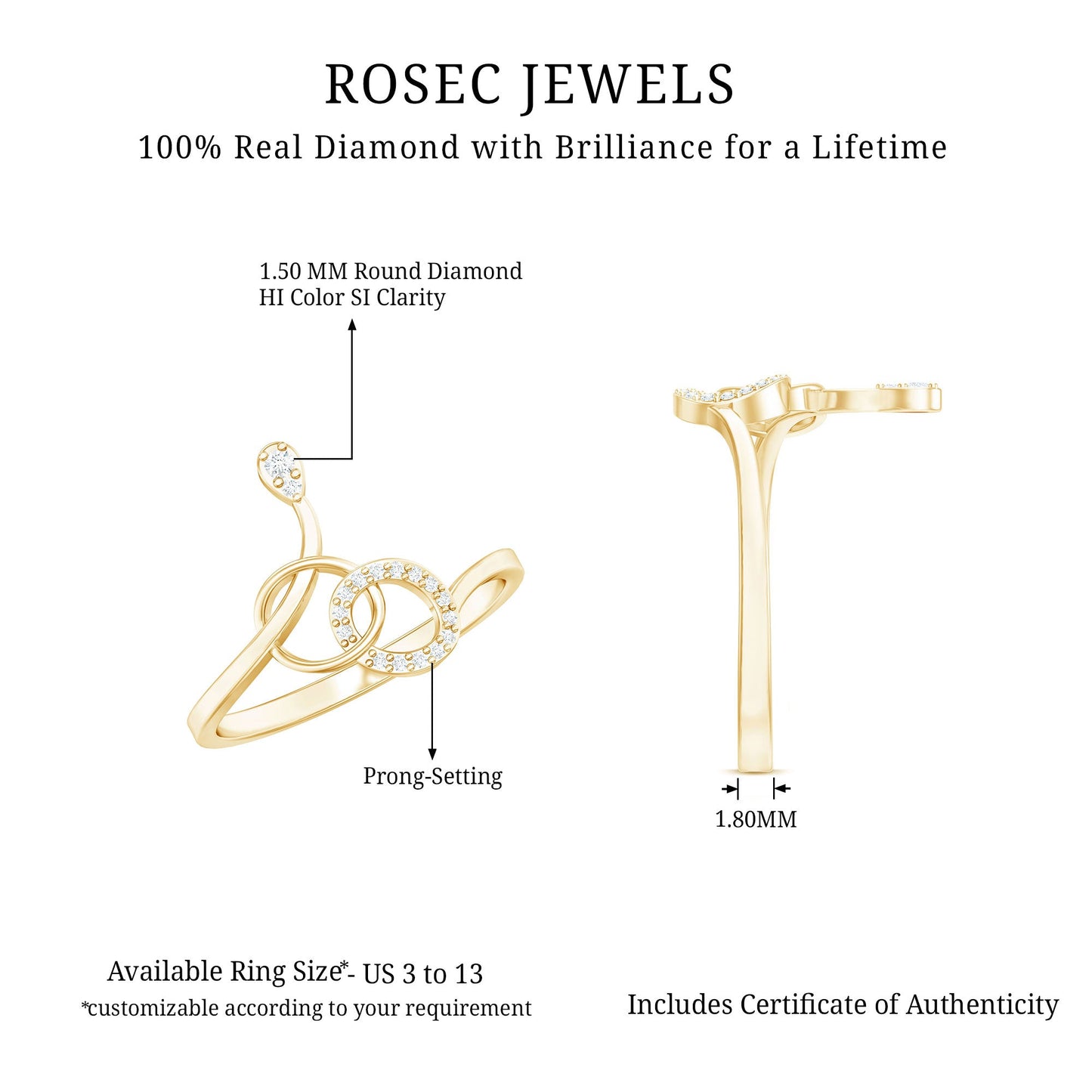 Natural Diamond Minimalist Promise Ring for Her