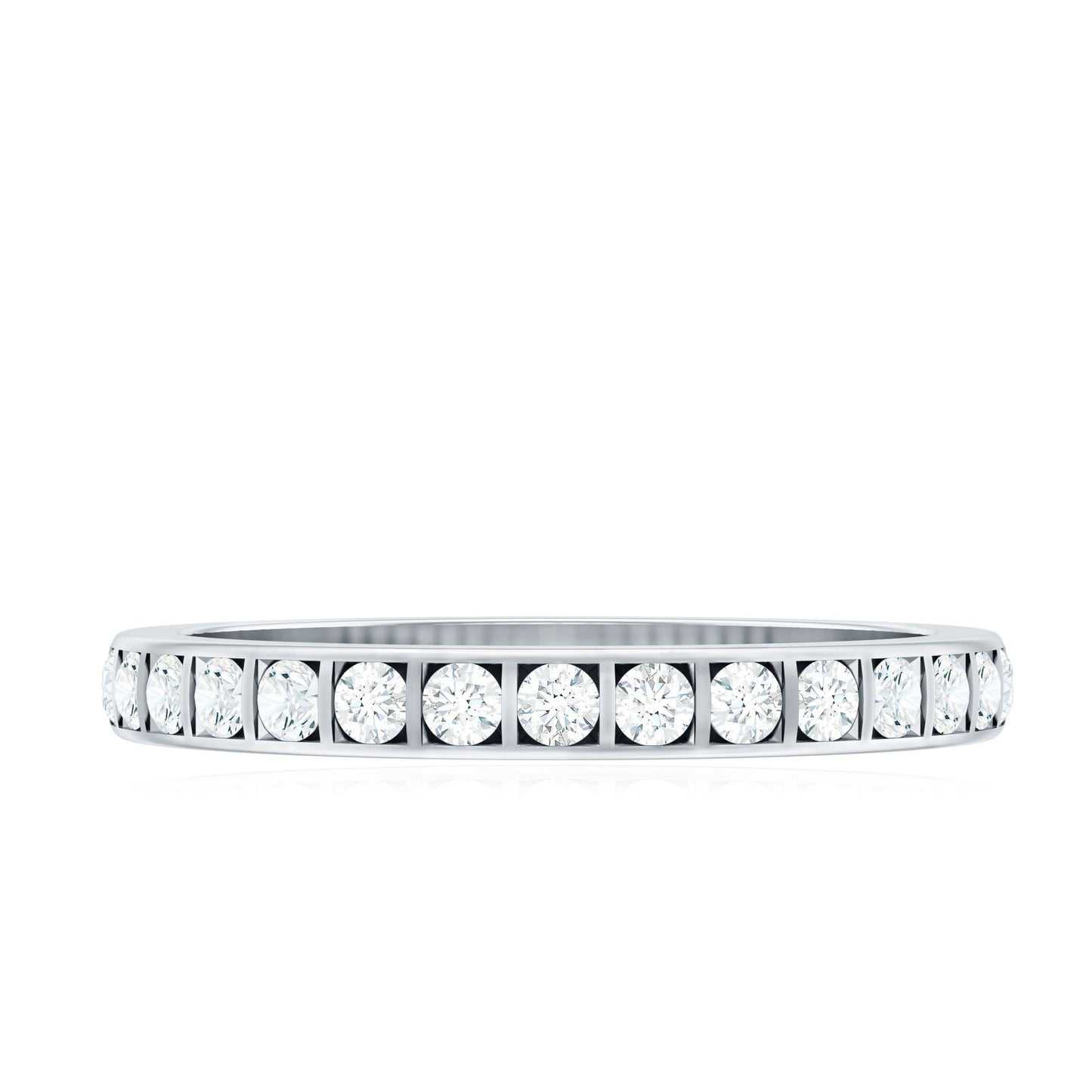 Bar Set Moissanite Half Eternity Band For Women