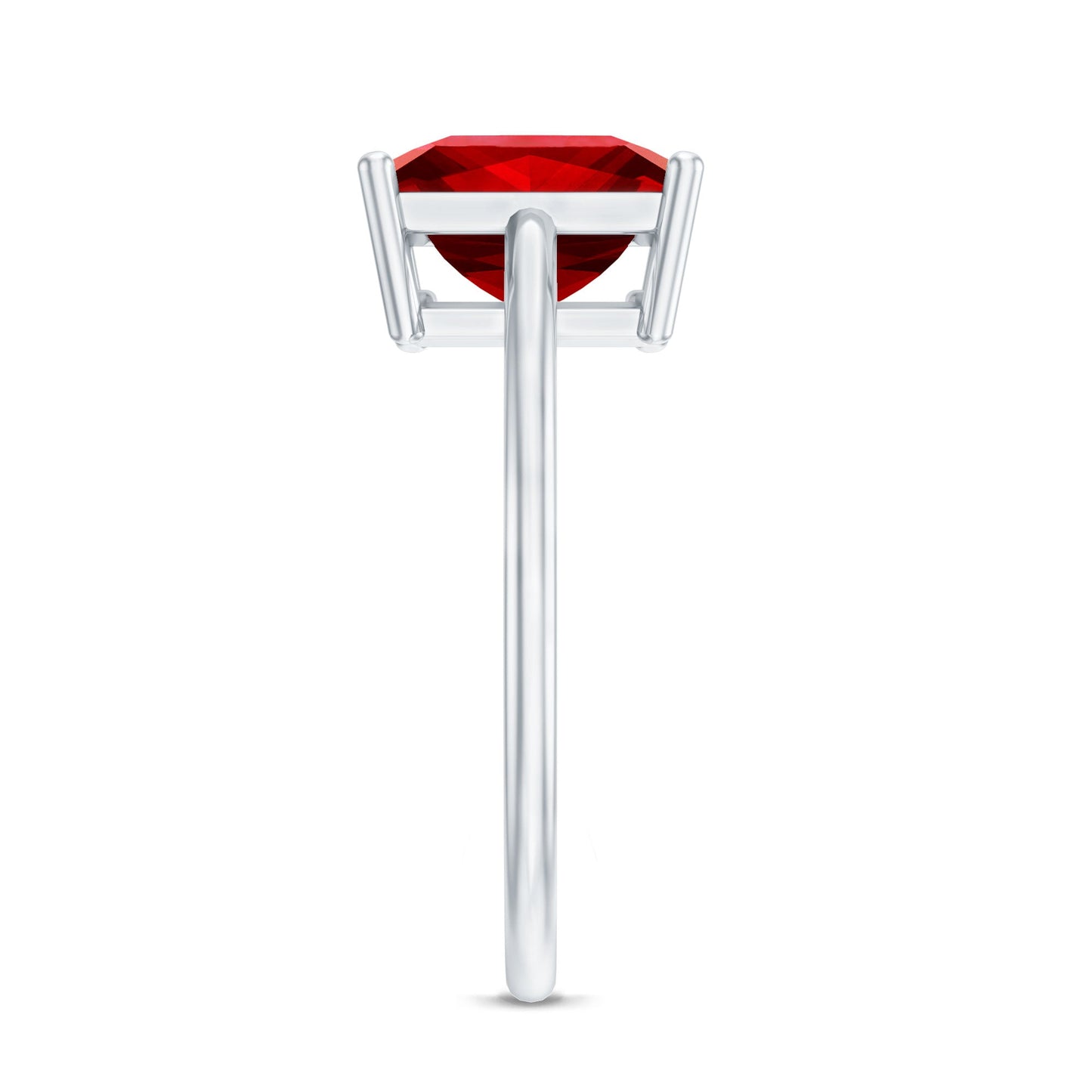 2.5 Carat Princess Cut Lab Created Ruby Solitaire Ring