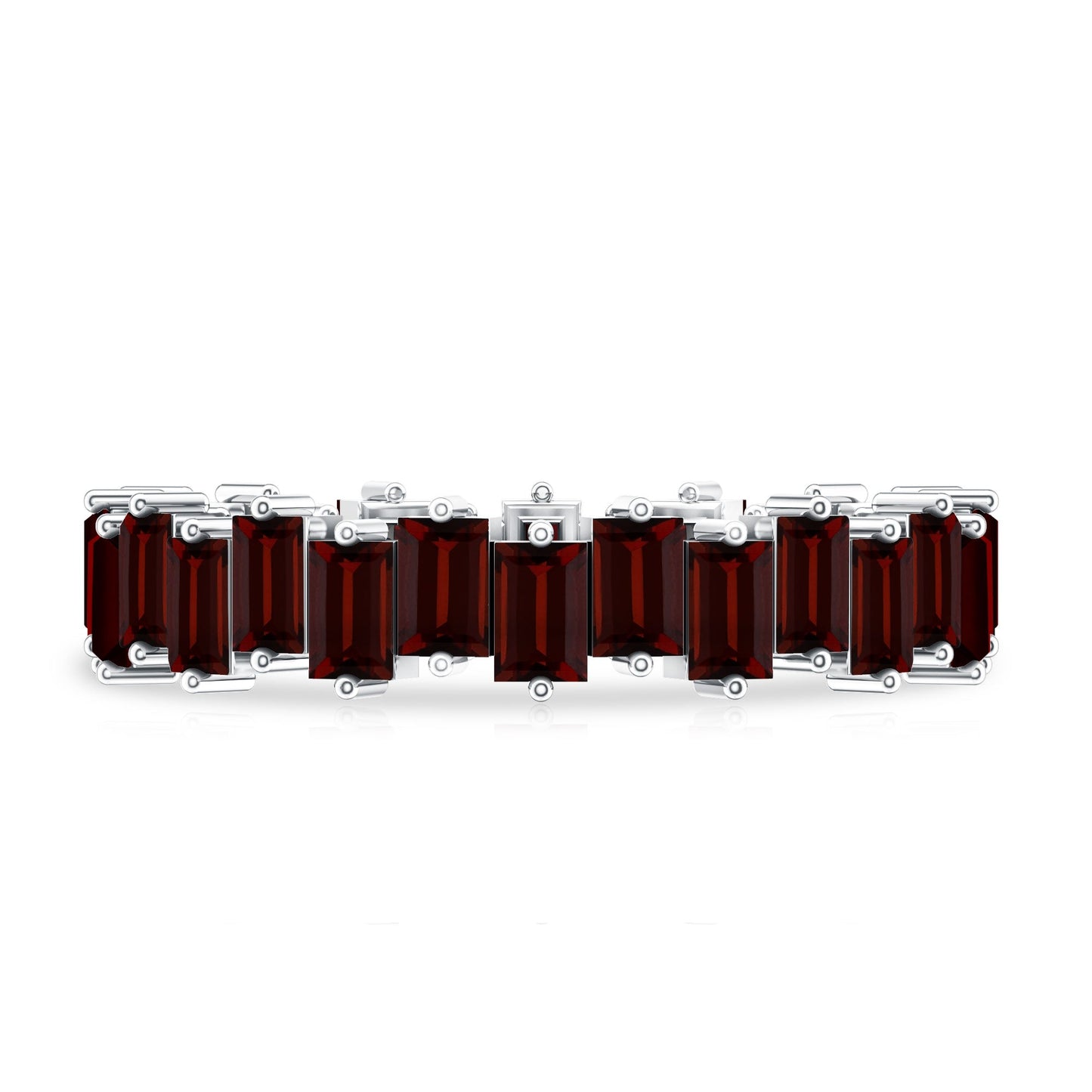 Real Garnet Baguette Eternity Ring with Certificate