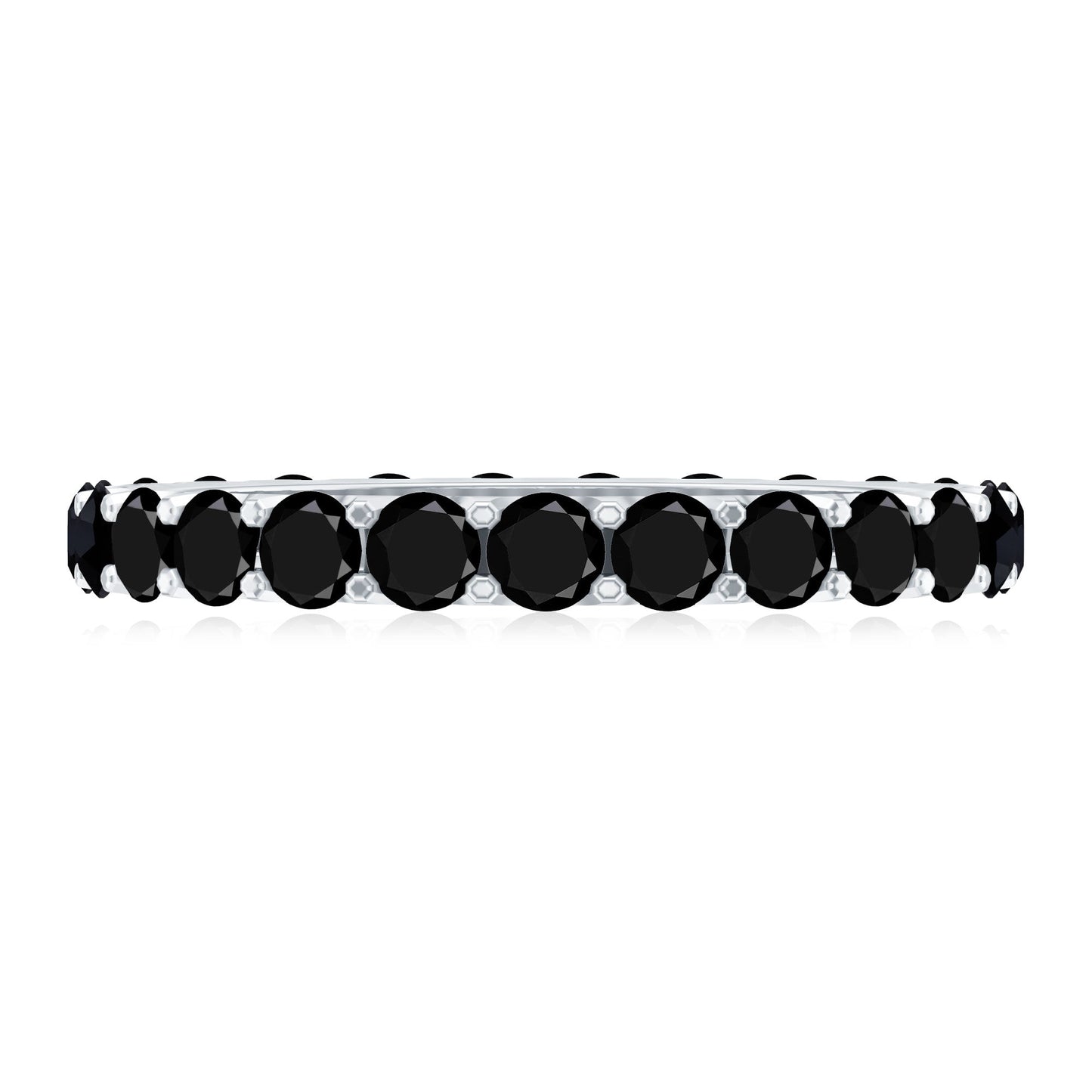 Certified Black Onyx Stackable Wedding Band for Women
