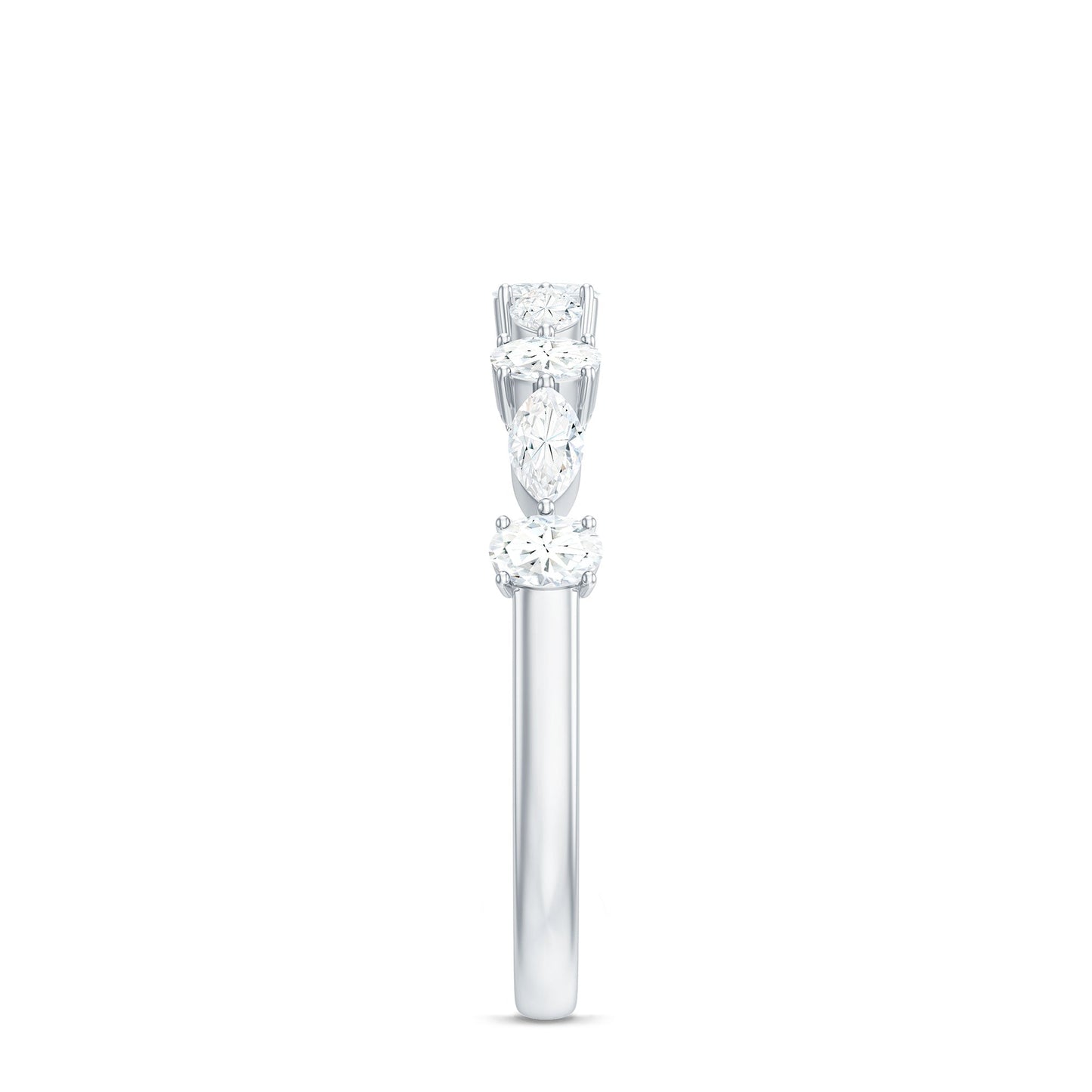 Marquise and Oval Shape Moissanite Half Eternity Ring