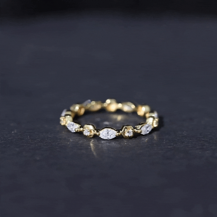 Certified Moissanite Contemporary Eternity Ring