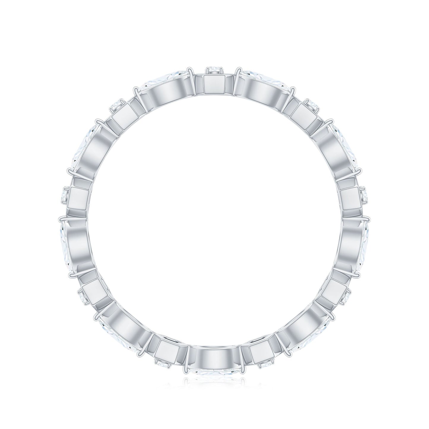 Certified Moissanite Contemporary Eternity Ring