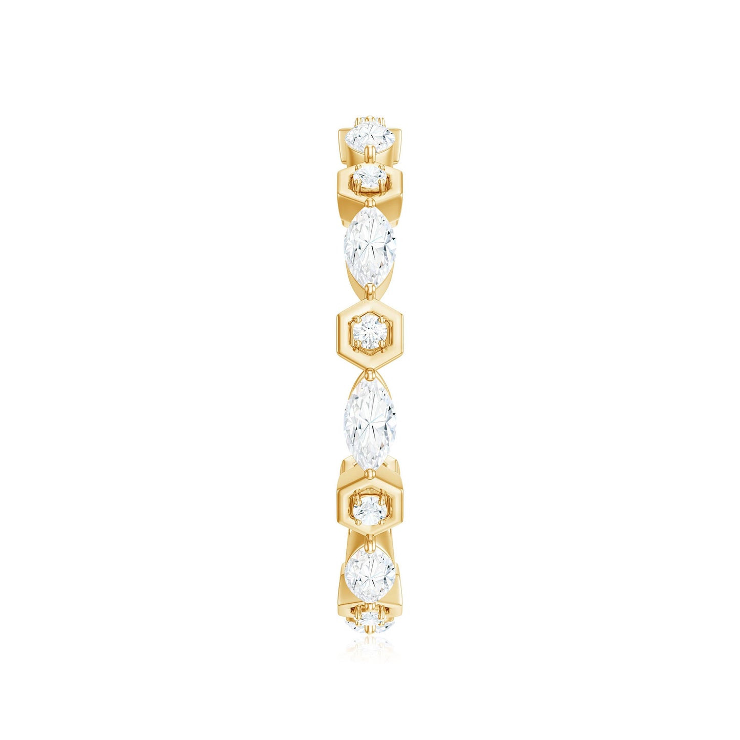 Certified Moissanite Contemporary Eternity Ring