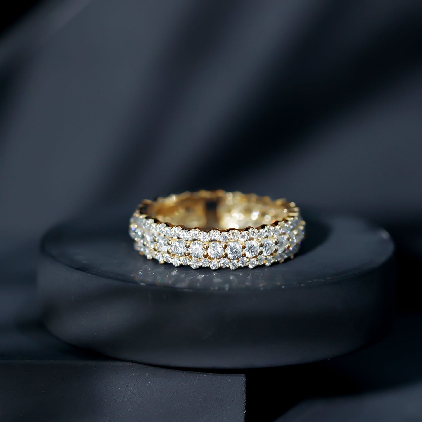 Certified Round Cut Moissanite Eternity Ring For Wedding