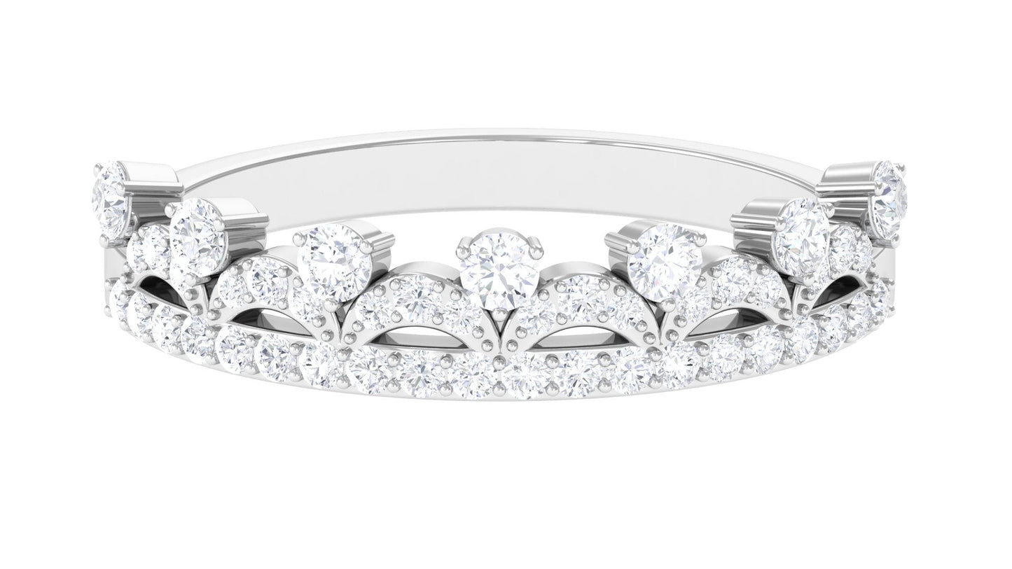 Natural Diamond Half Eternity Ring in Crown Style