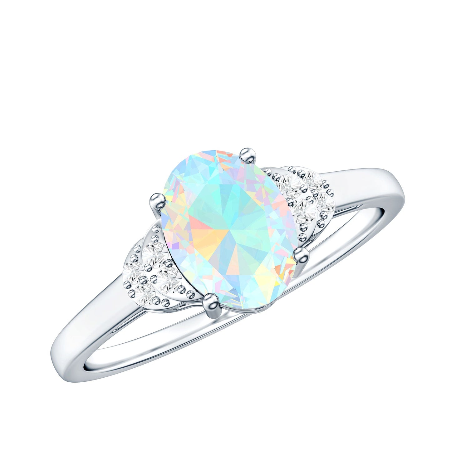 1.2 Carat Classic Ethiopian Opal Oval Engagement Ring