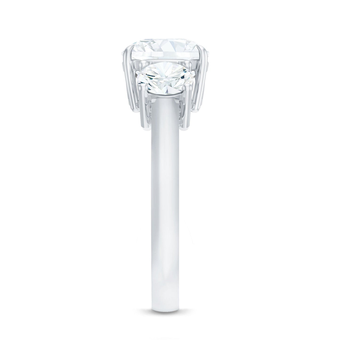 Three Stone Moissanite Engagement Ring with Certificate