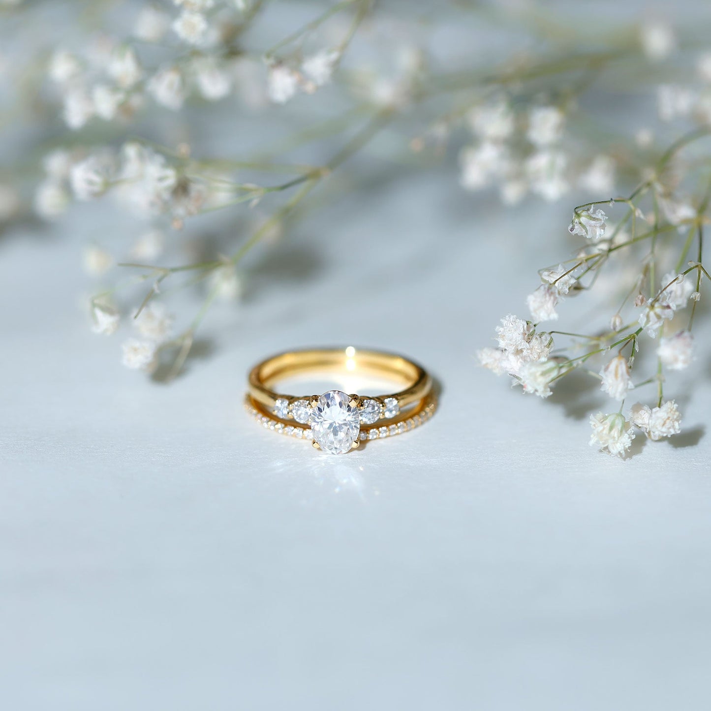 IGI Certified 1 Carat Lab Grown Diamond Engagement Ring with Wedding Band