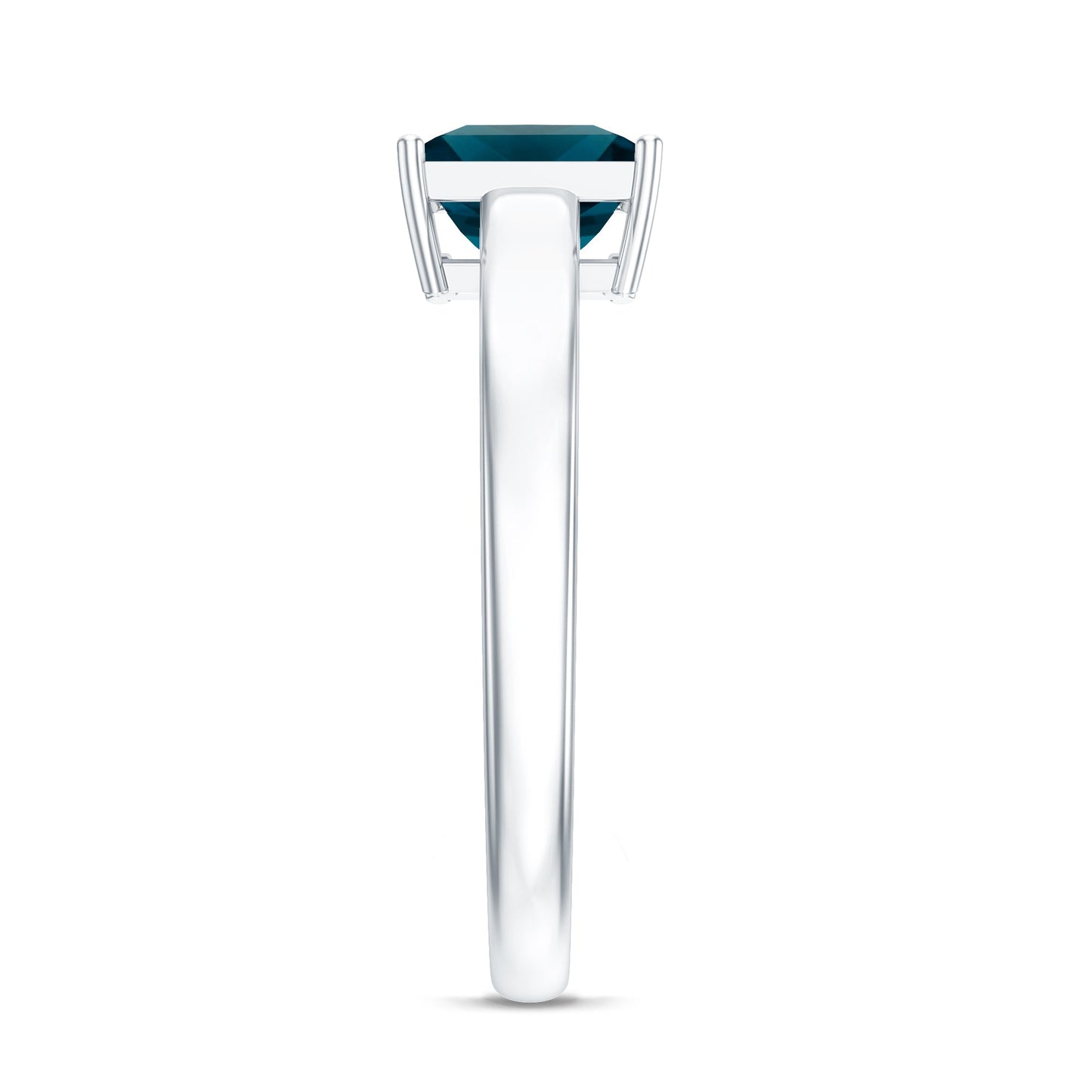 1 Carat Princess Cut London Blue Topaz Solitaire Ring