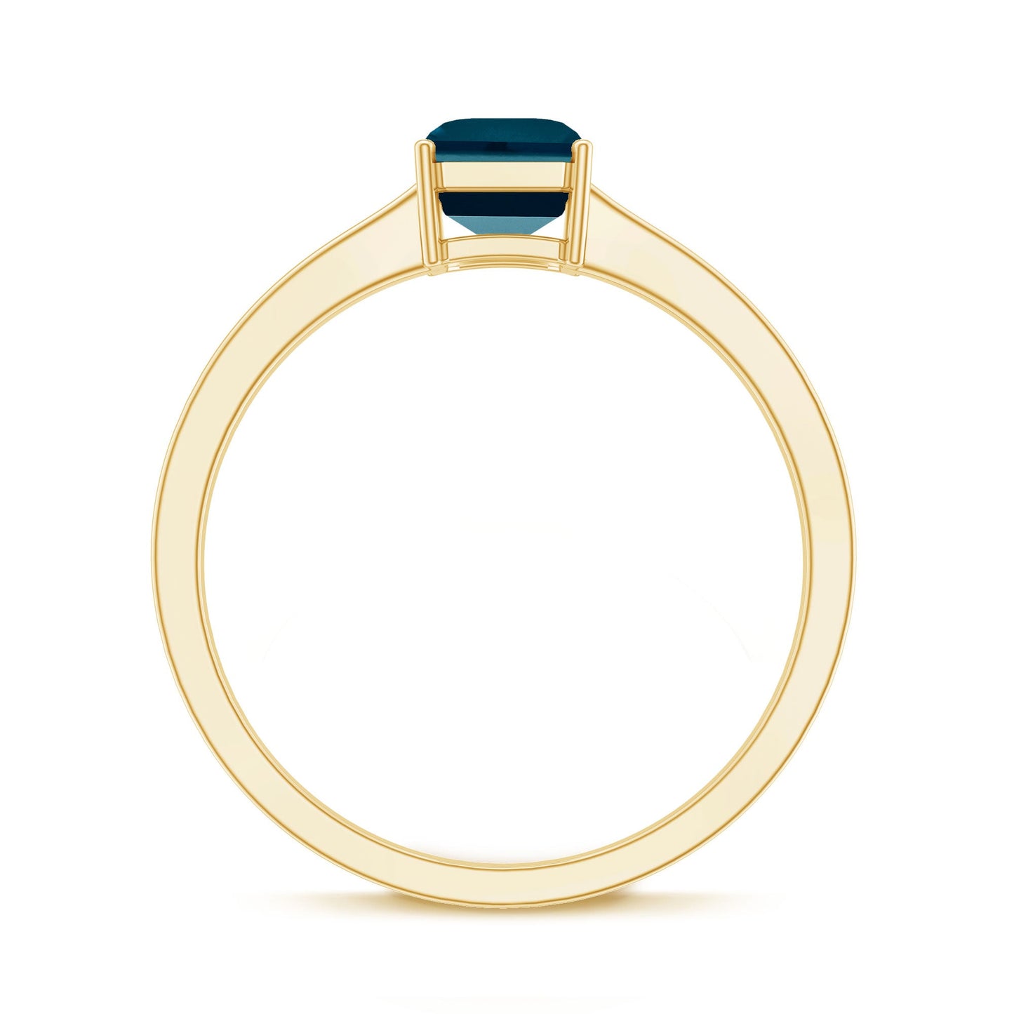2.2 Carat Emerald Cut London Blue Topaz Solitaire Ring with Certificate