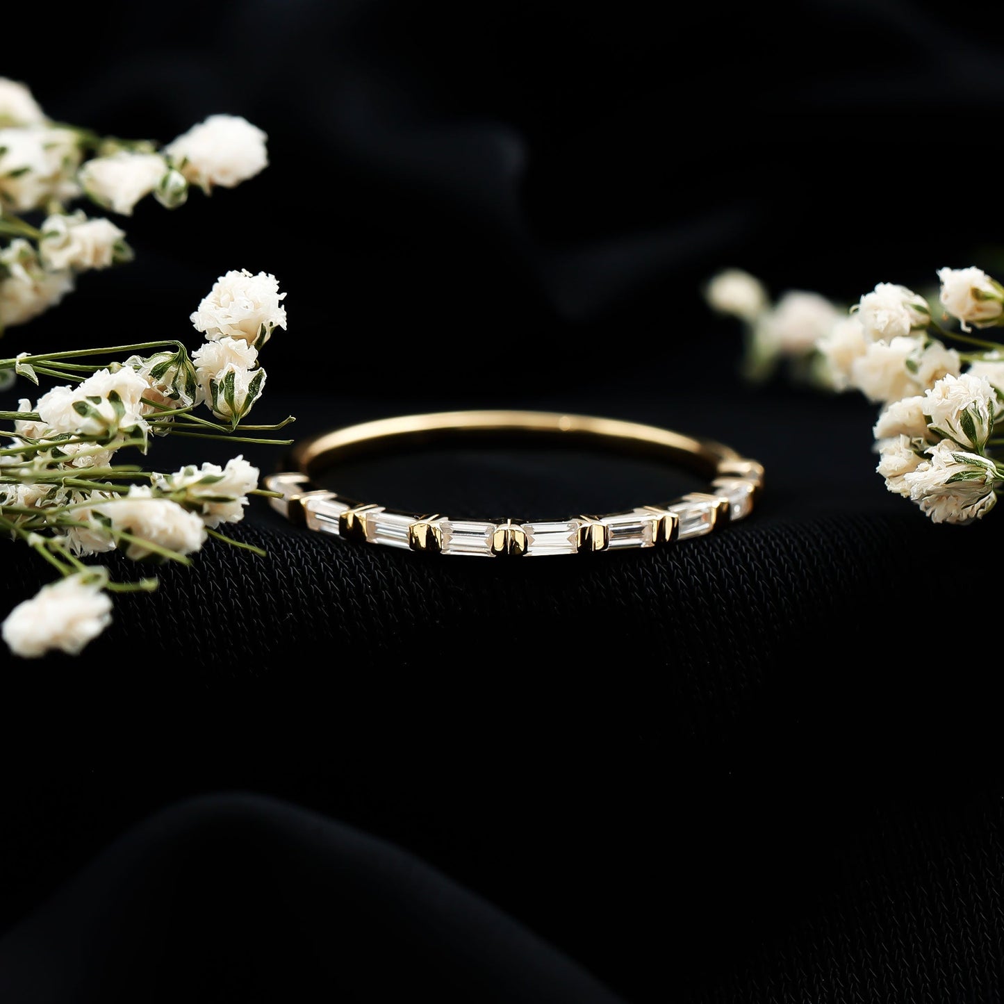Bar Set Moissanite Eternity East West Ring
