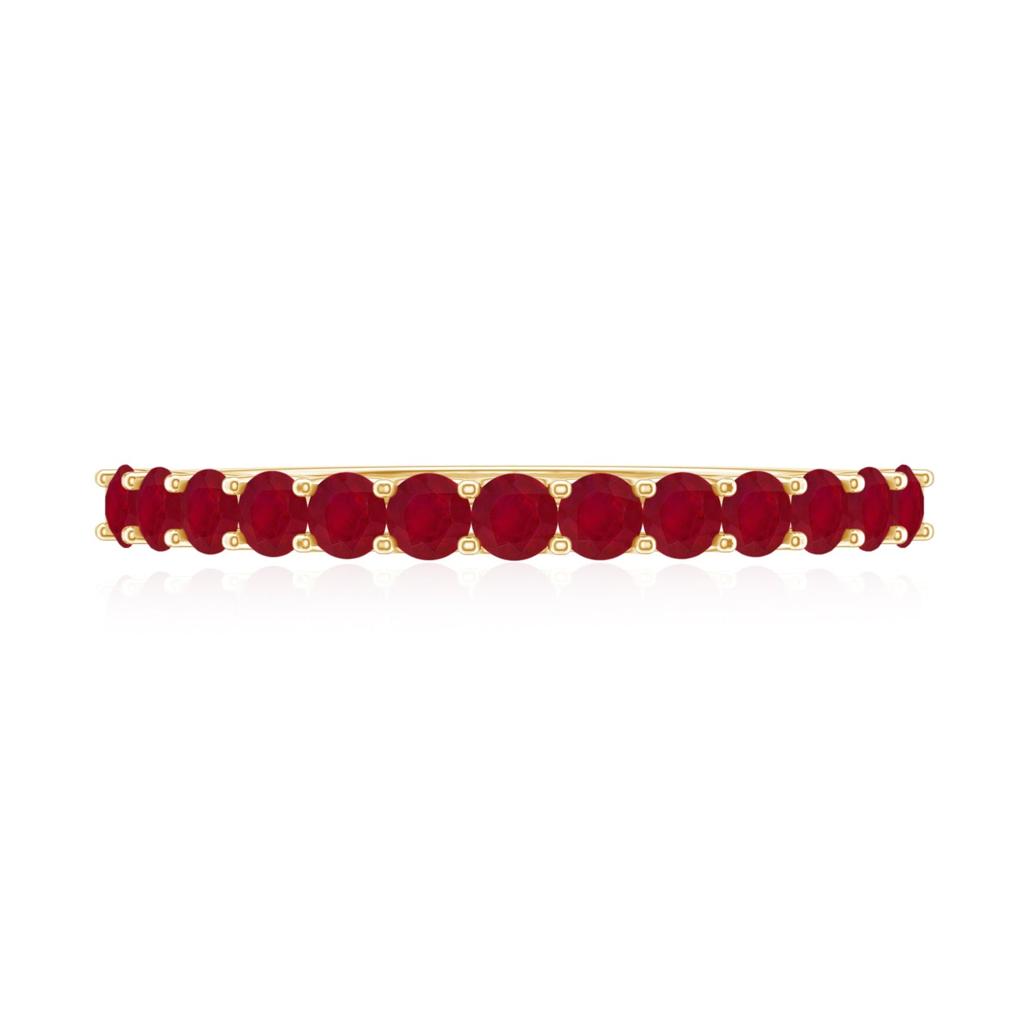 Genuine Ruby Half Eternity Stackable Ring for Women