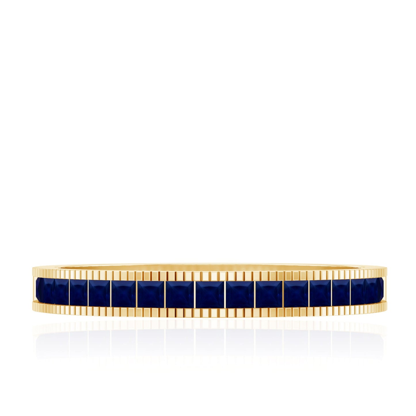 Natural Blue Sapphire Half Eternity Ring in Channel Set